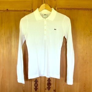Lacoste Slim-Fit Cotton Polo White, Sz 36 (XS)